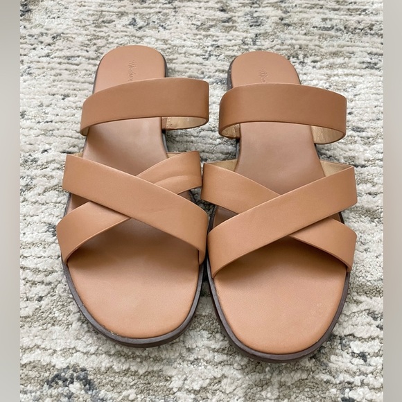 Madewell The Mena Slide Sandal Size 10 Womens Brown Leather‎ - Picture 2 of 9